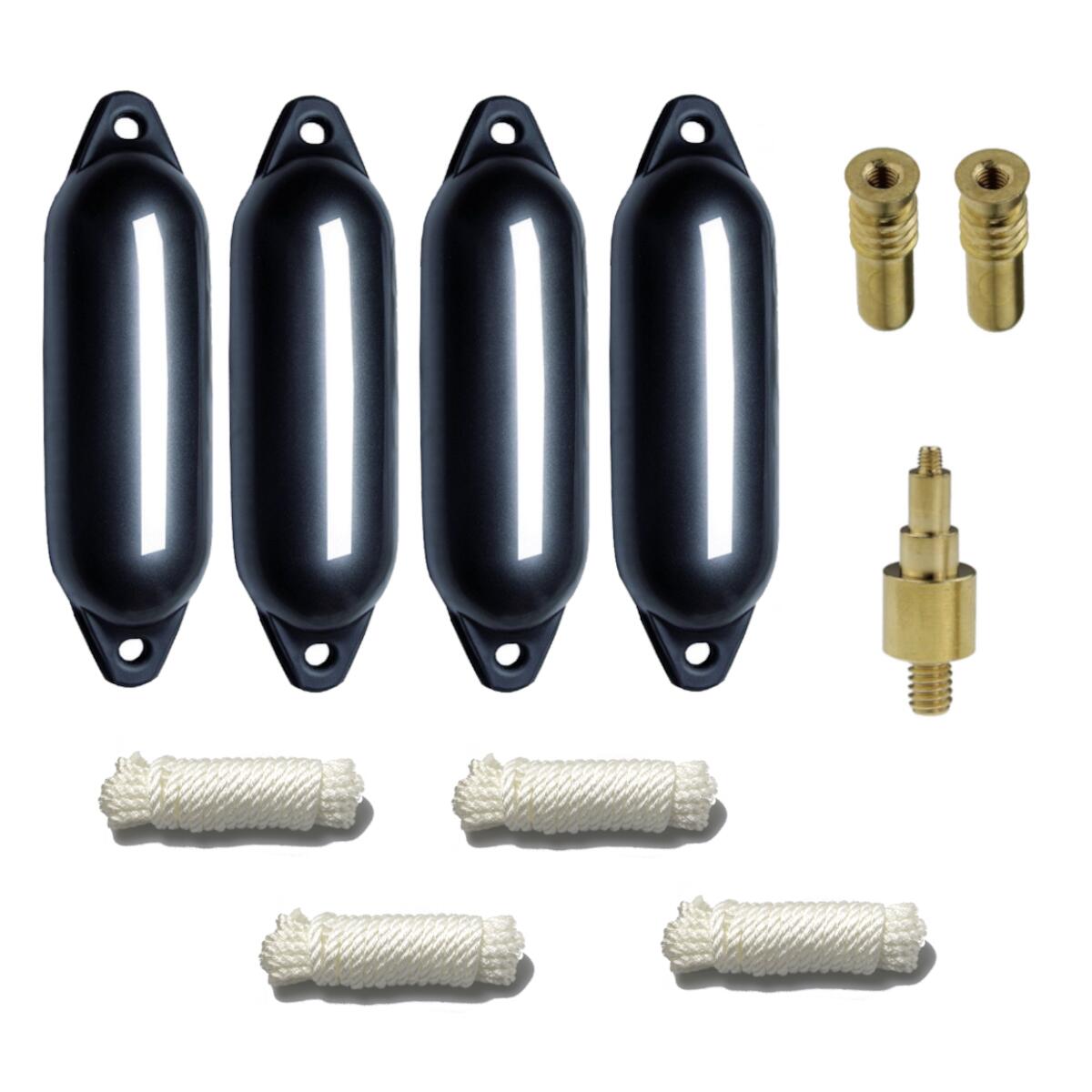 Majoni - Set Complet De 4 Pare-battage Star Fender Avec Accessoires - Défense De Ponton - Gris|marron - 36 Xs - Decathlon