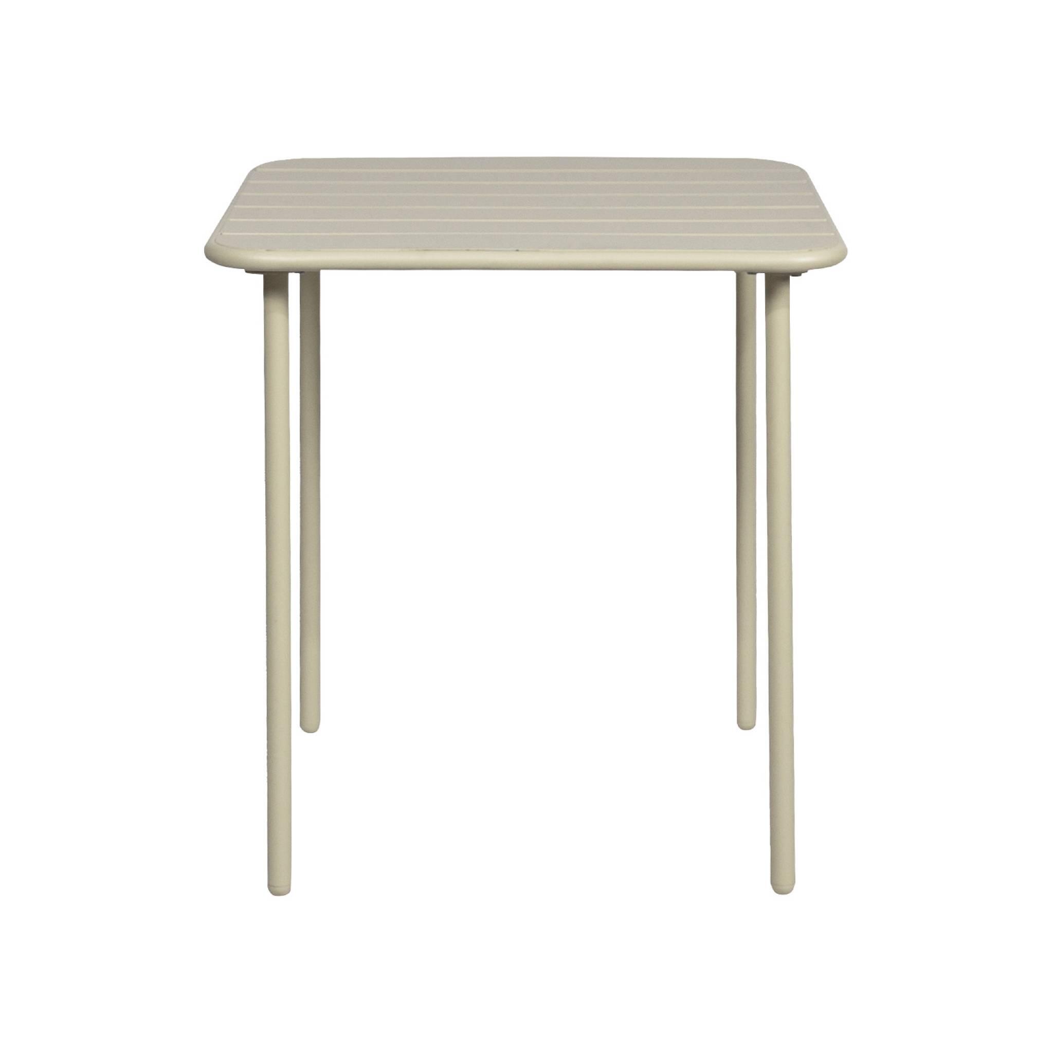 Mesa de jardim metálica de 2 lugares, Beige 2/5