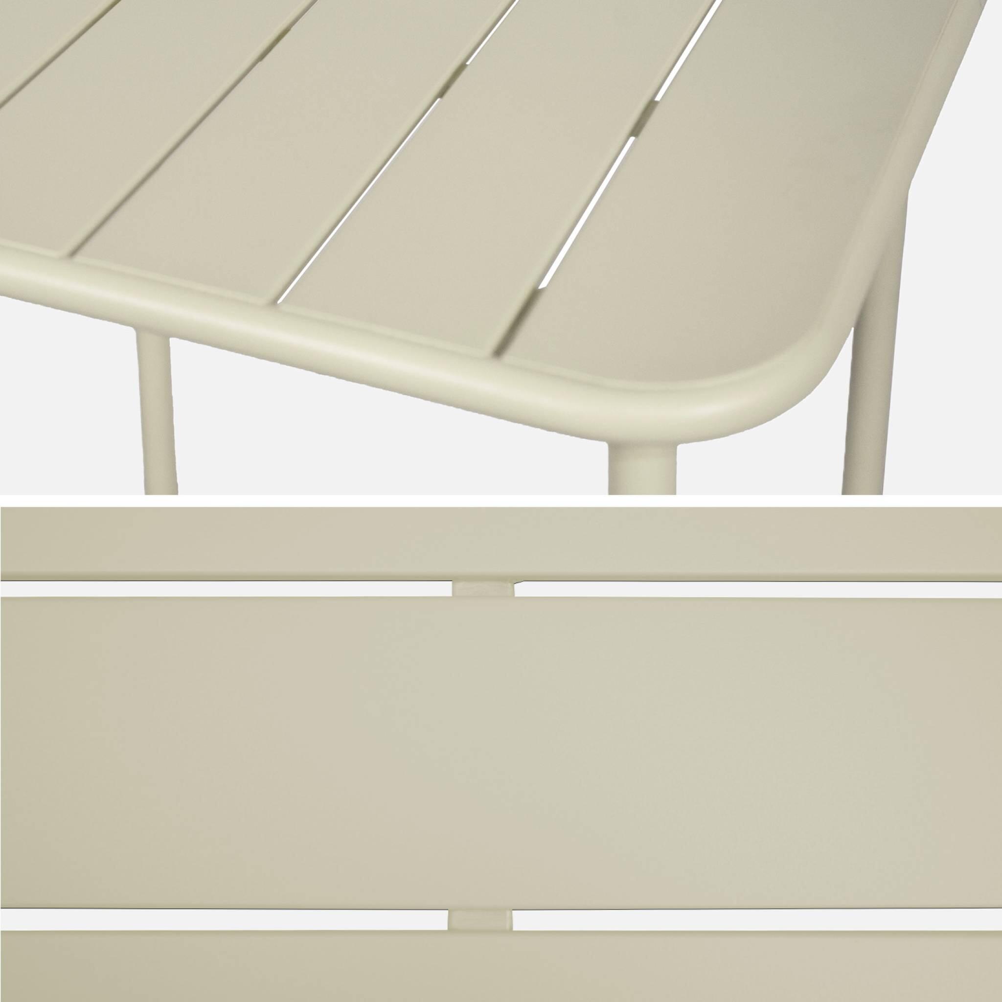 Mesa de jardim metálica de 2 lugares, Beige 4/5