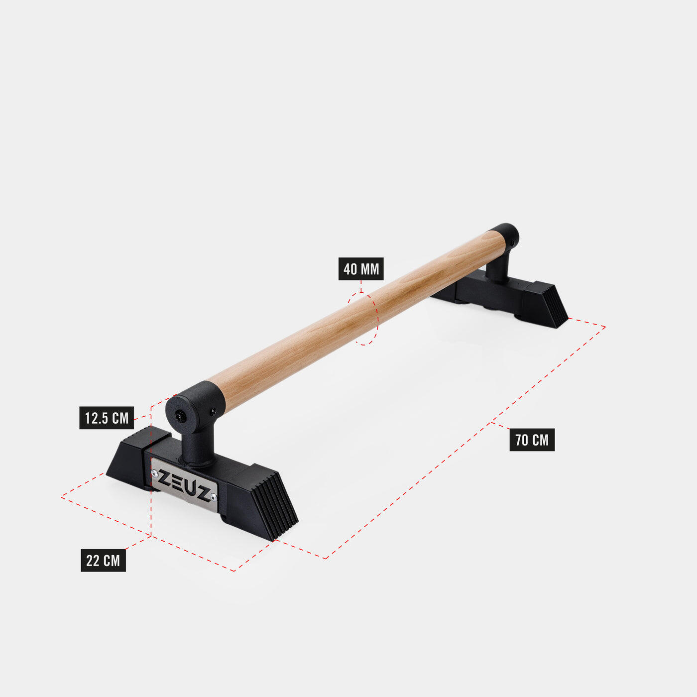 ZEUZ Houten Parallettes Lang voor Calisthenics & Functional – 70 x 22 x 12.5 cm 3/7