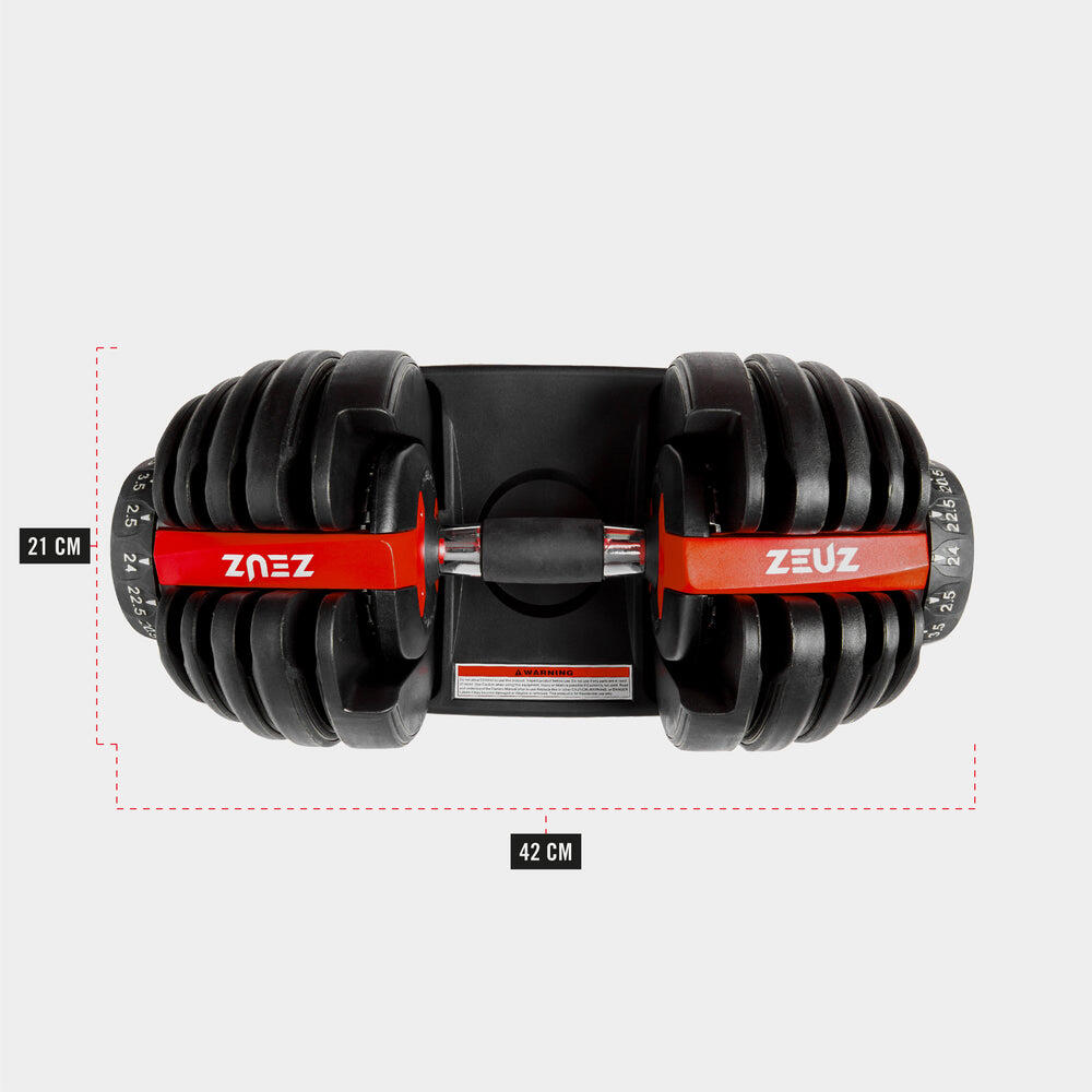 ZEUZ 1 Stuk Verstelbare Dumbell 2.5 KG t/m 24 KG – Gewichten Halterset – Halters 5/7