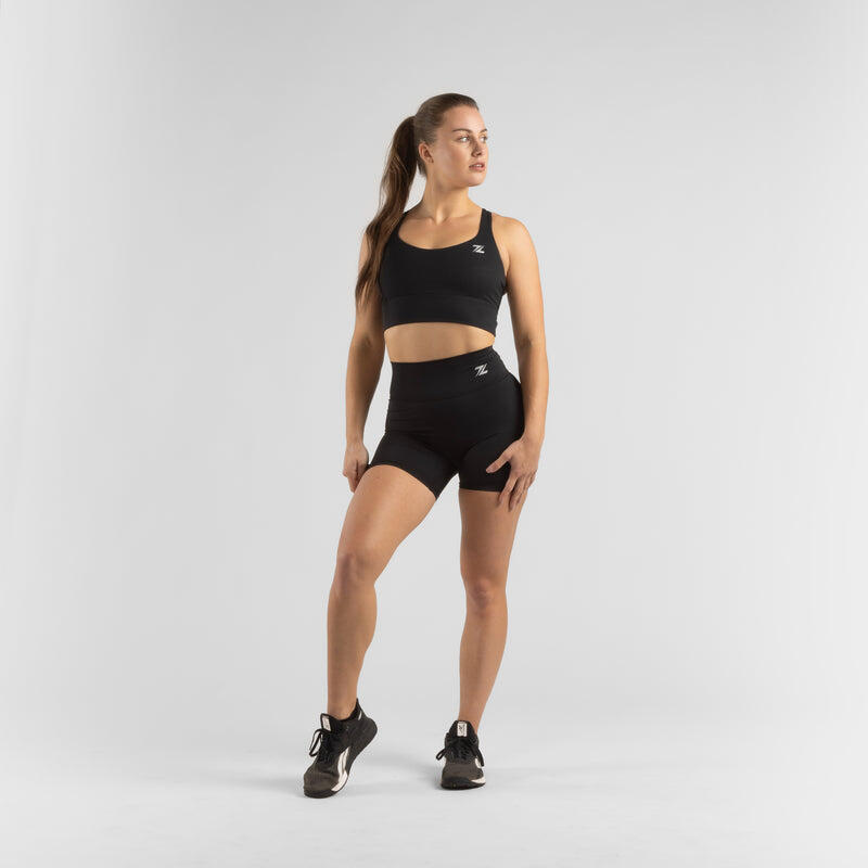 ZEUZ Damen Sport-Leggings, kurz, schwarz, Größe XS 4/7