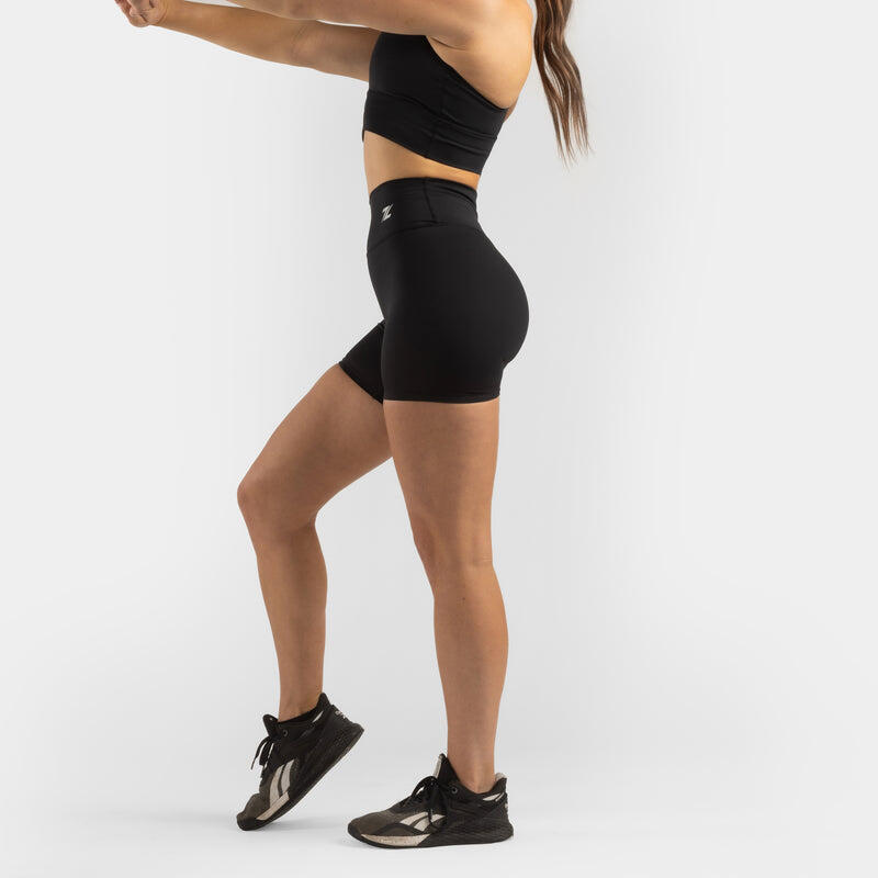 ZEUZ Damen Sport-Leggings, kurz, schwarz, Größe XS 3/7