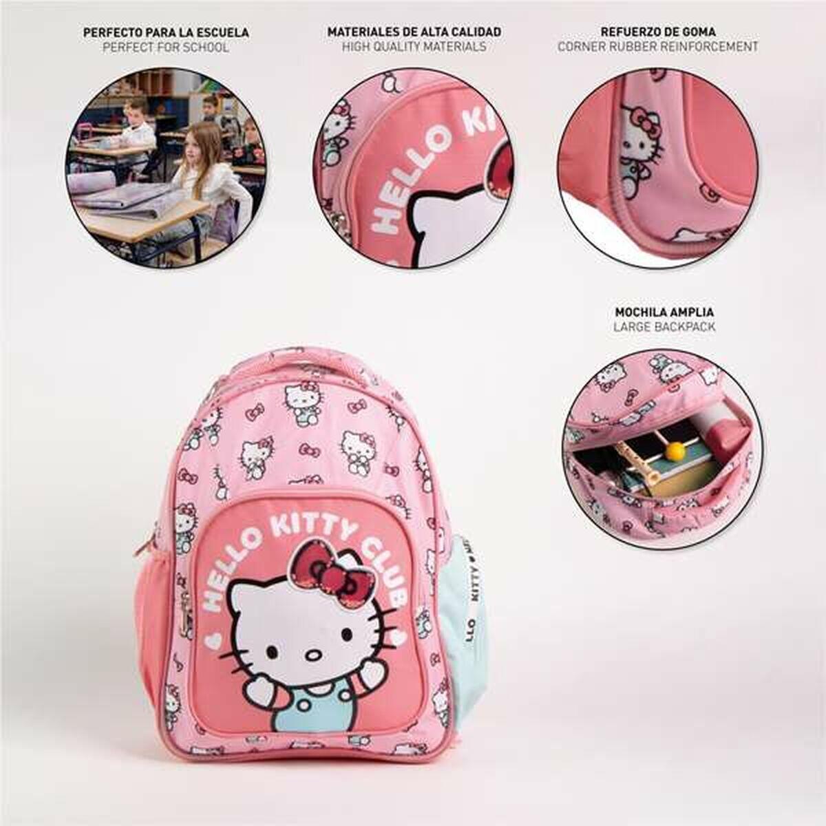 Mochila Infantil Hello Kitty Rosa 3/4