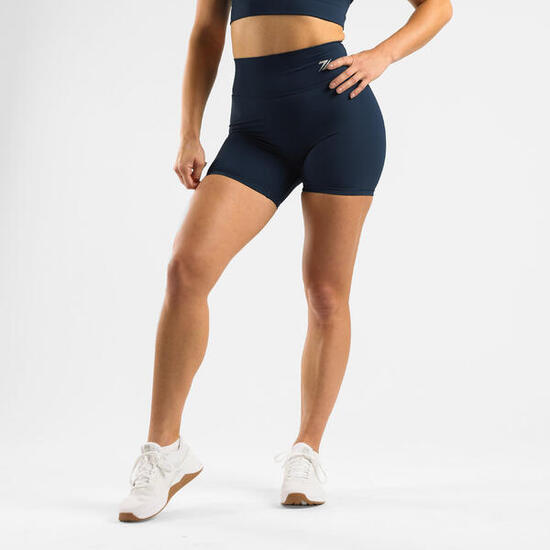 ZEUZ Legging Court Femme Taille Haute - Bleu marine S