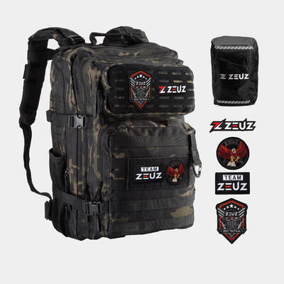 Zeuz tactical rugzak dames & heren – backpack - sporttas – 45 liter - camo zwart