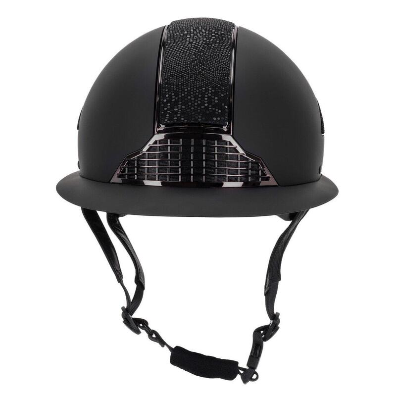 QHP Paardrijcap Detroit Polo Visor - Zwart