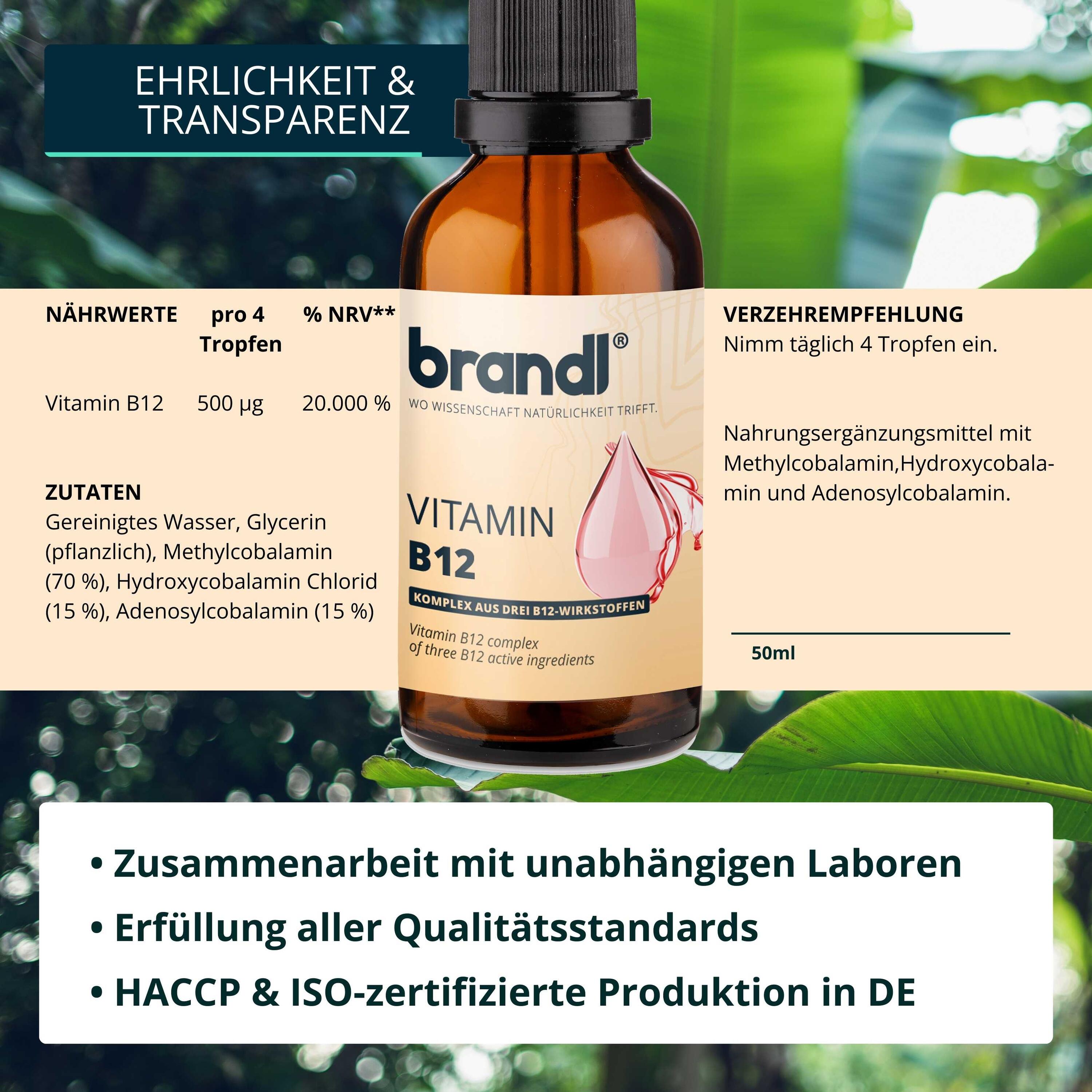 brandl® B12 Vitamin Tropfen aus 3 Aktivformen 5/6