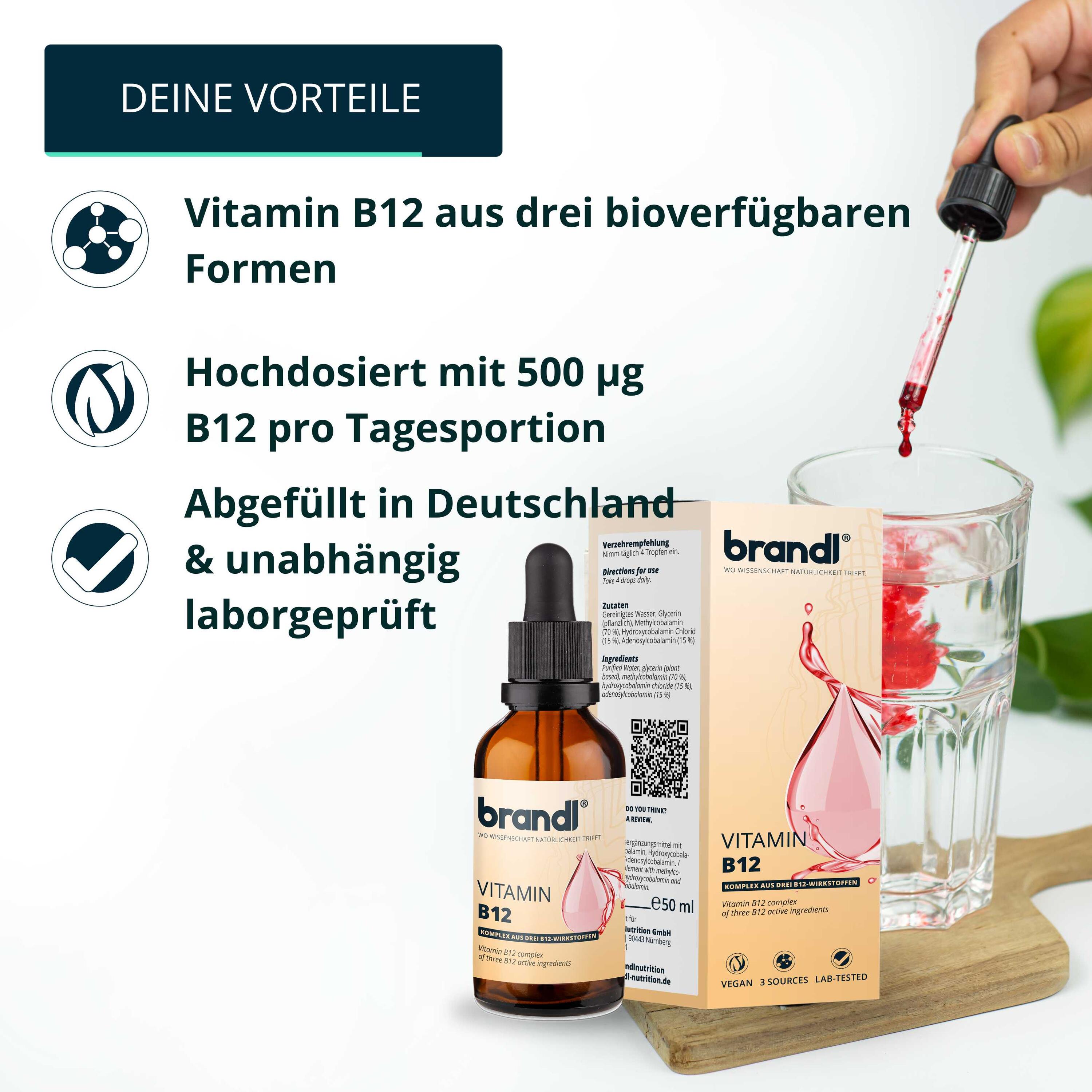 brandl® B12 Vitamin Tropfen aus 3 Aktivformen 3/6