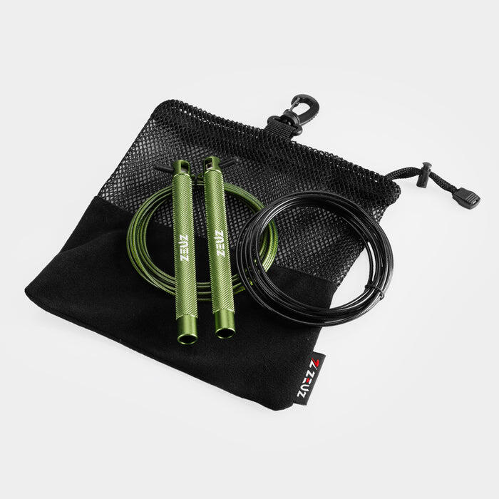 Corda per saltare ZEUZ per Functional Fitness e Fitness – Regolabile – Verde 2/4