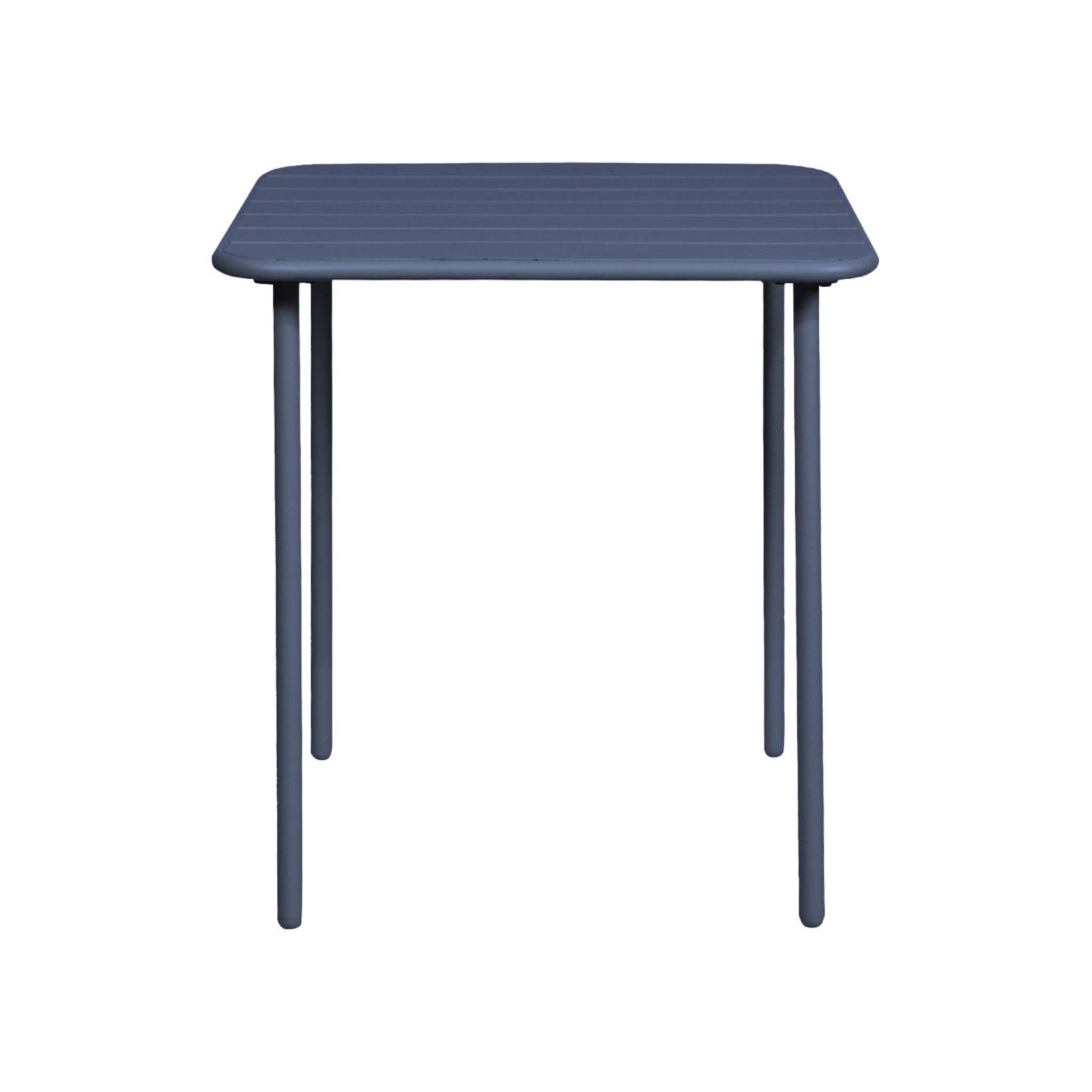 Mesa de jardín bistró de acero, 2 plazas, 70cm, Azul marino 5/6
