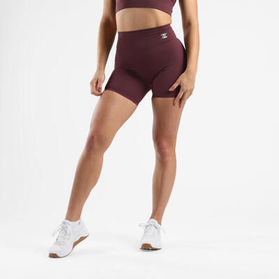 Zeuz korte sport legging dames high waist - bordeaux rood - maat s