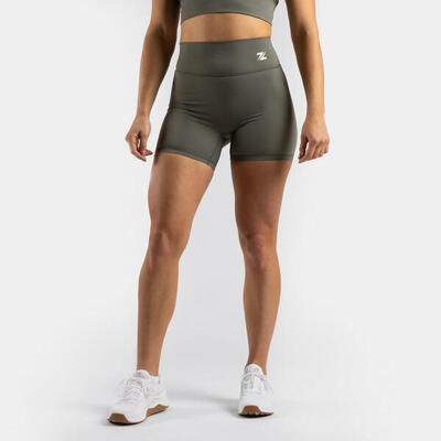 ZEUZ Kurze Sport Leggings Damen High Waist - Nylon & Elasthan - Blau - Größe M