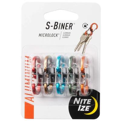 Nite ize s-biner karabijnhaak microlock 5-pack spectrum