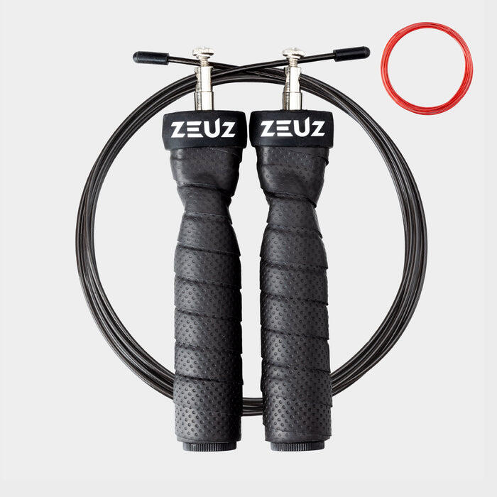 Zeuz - Corde À Sauter Zeuz Sr-3 – Réglable, Poignées Aluminium - Corde À Sauter - Noir|rouge - 300 Cm - Decathlon