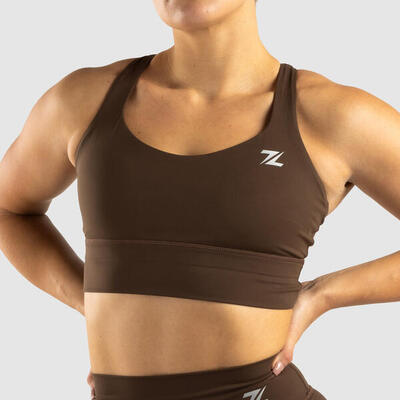 Zeuz sport bh dames - sportbh. shock absorber sport bra - bruin - maat l