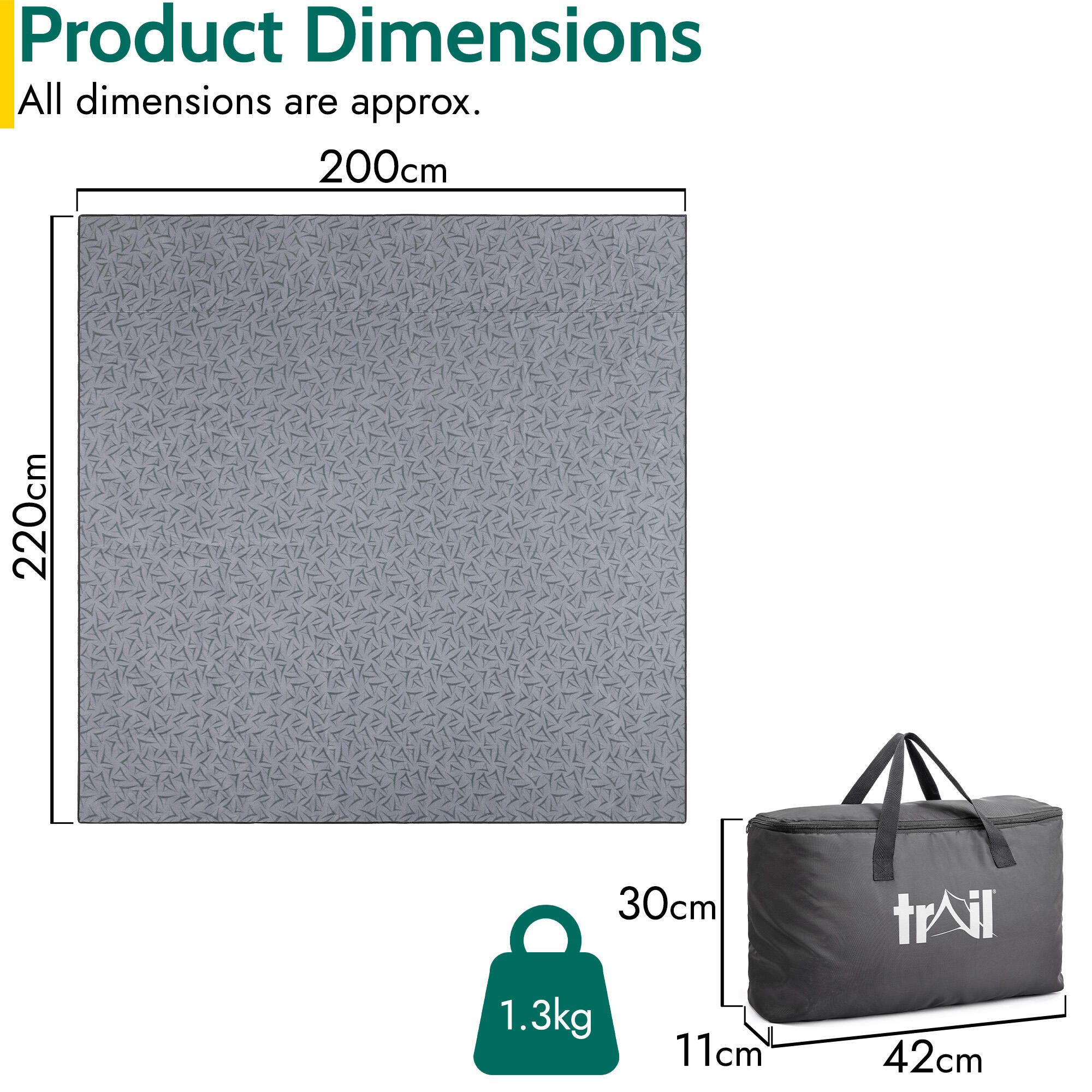 Trail Fleece Tent & Awning Carpet Waterproof Groundsheet Covering