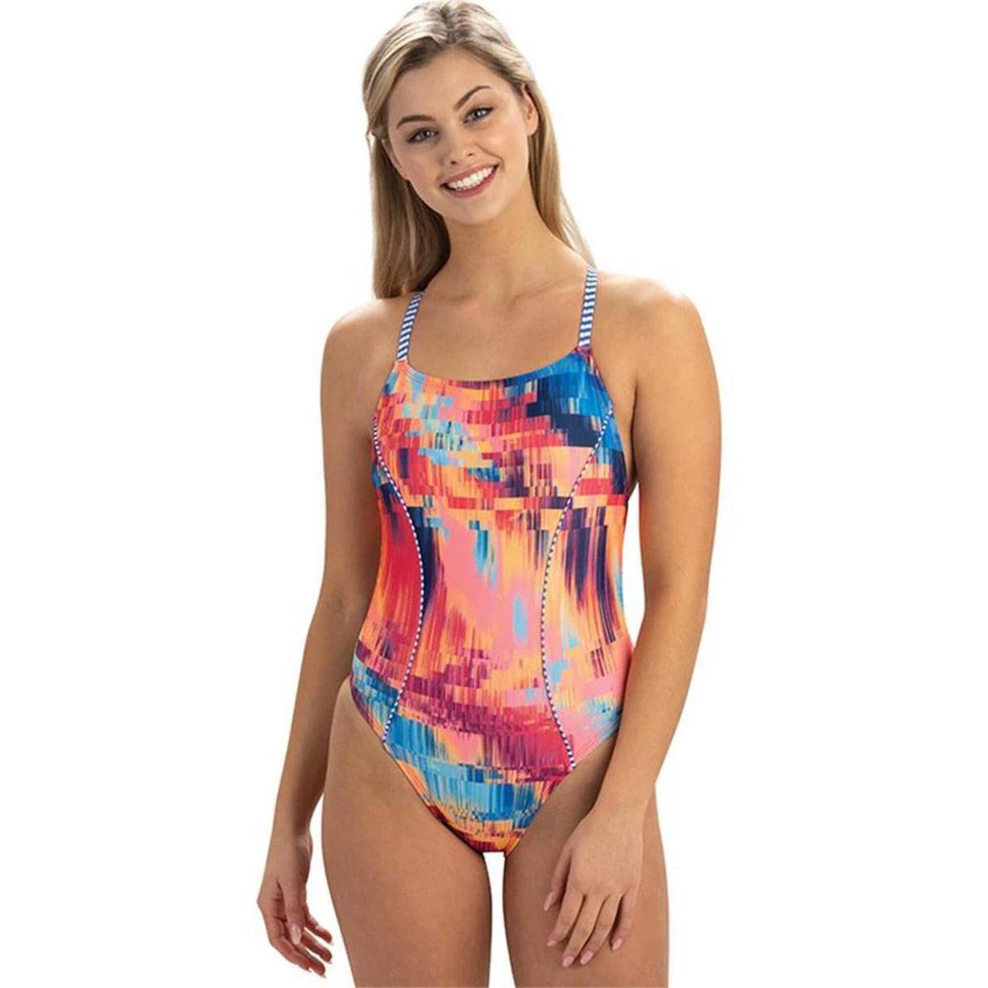 Dolfin - Maillot Femme Dolfin Revibe Diamondback Technicolor Dreams Taille Uk 30 / Eu 40 - Maillot De Bain 1 Pièce - Rose|rouge - 26 - Decathlon