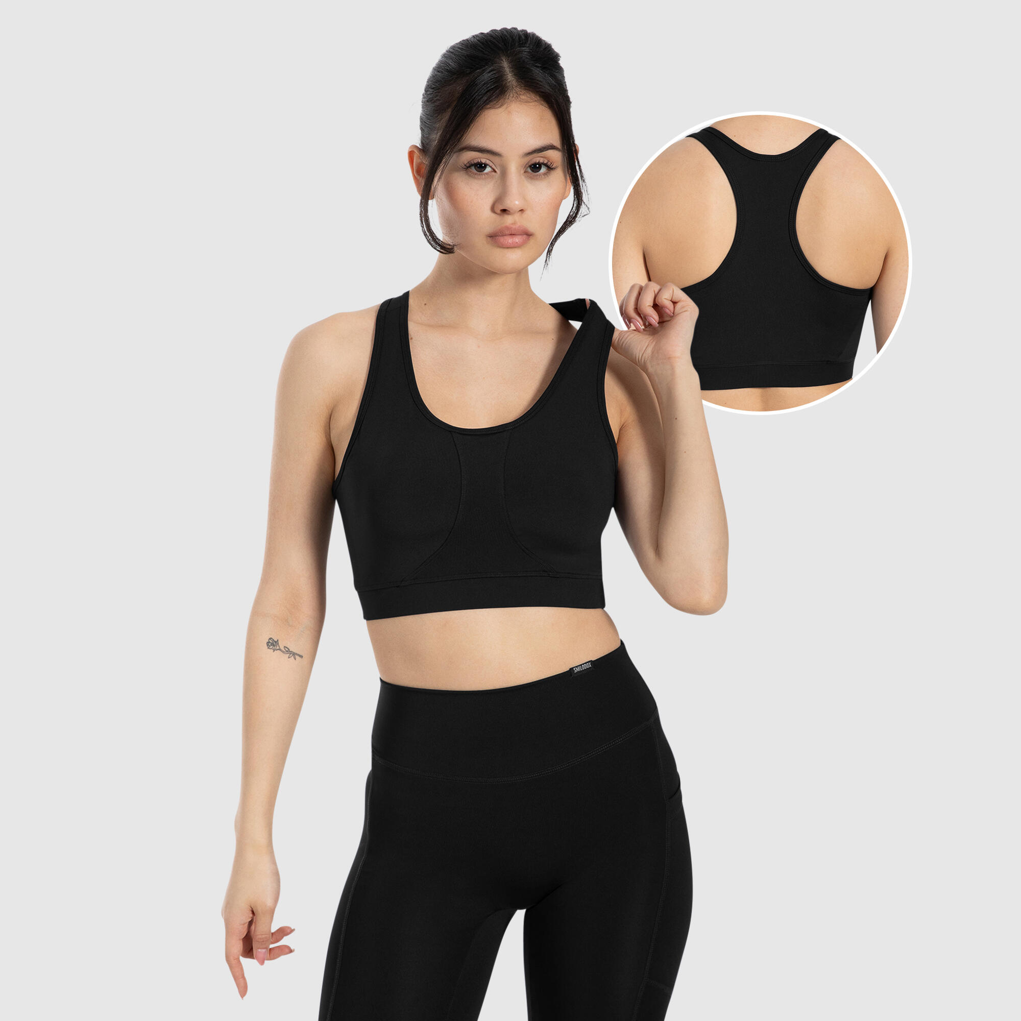 SMILODOX Damen Sport BH Candace Schwarz