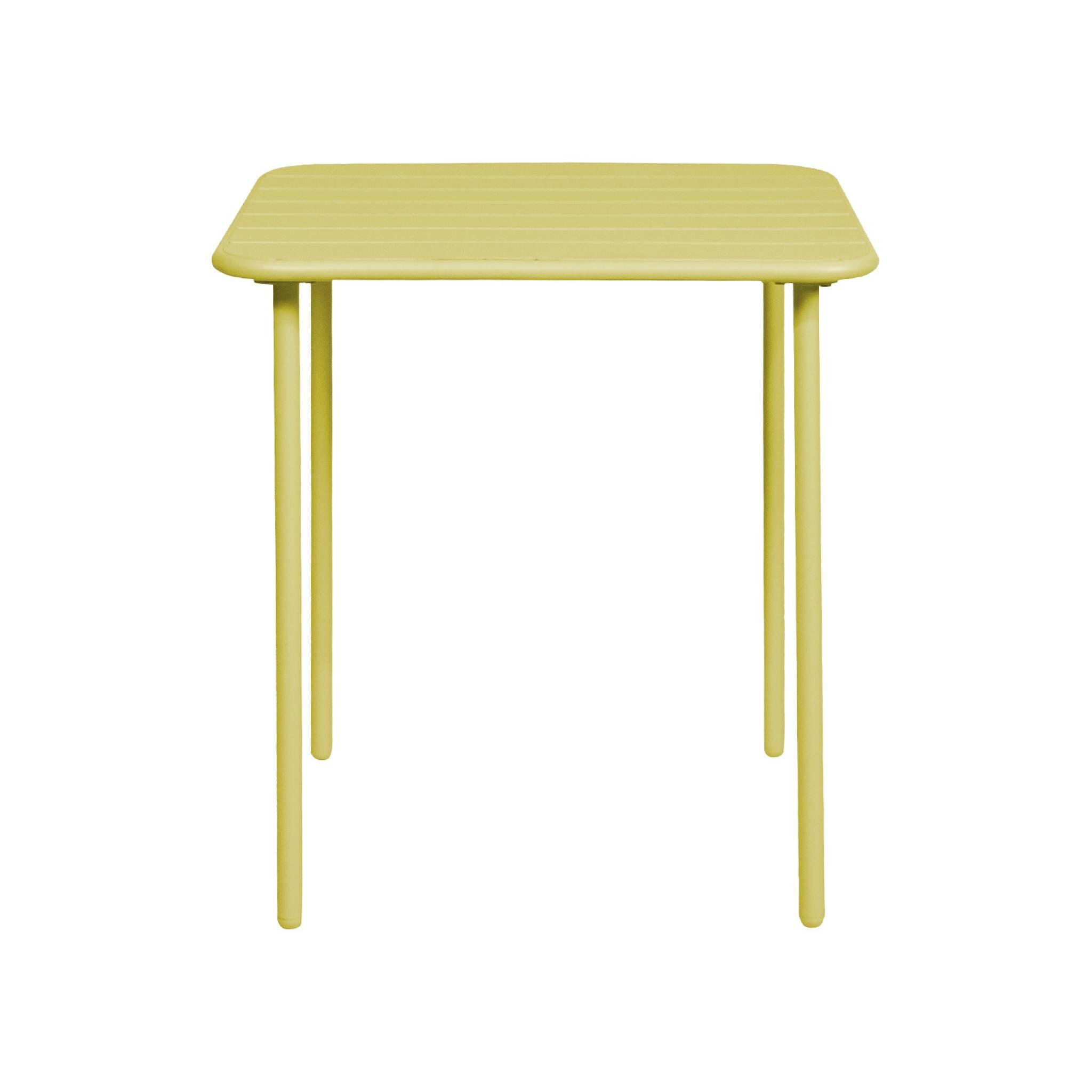 Mesa de jardim metálica de 2 lugares, Amarelo 2/5