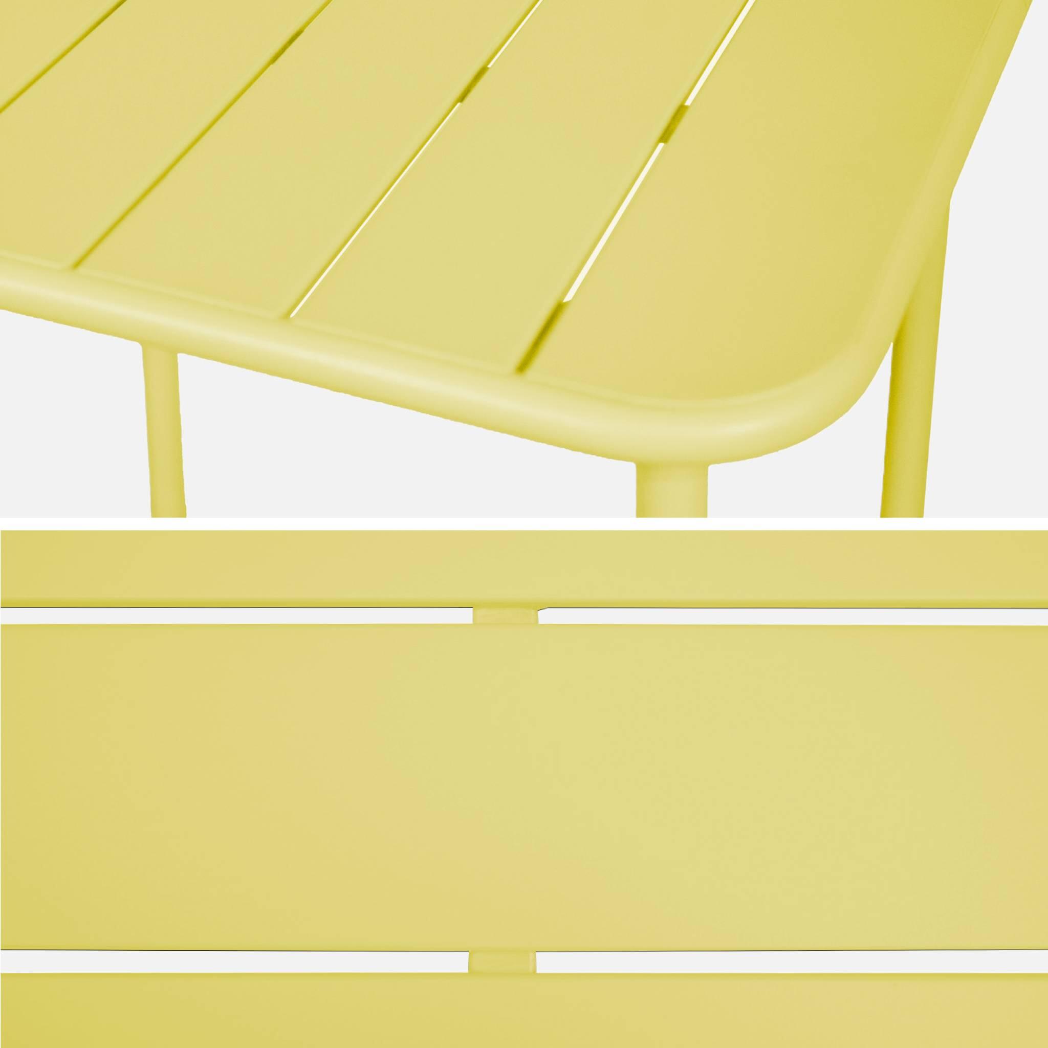 Mesa de jardim metálica de 2 lugares, Amarelo 4/5