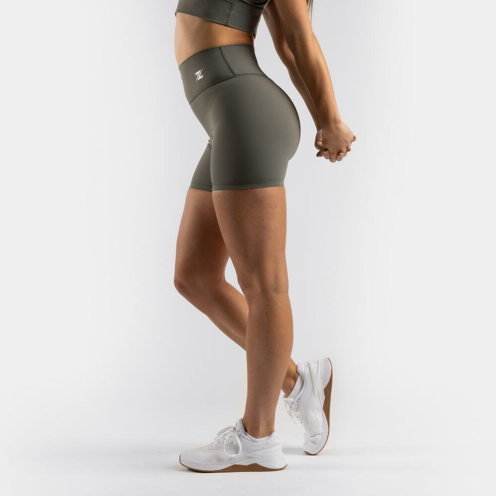 Leggings de sport courts ZEUZ pour femme, verts, taille XS 3/7
