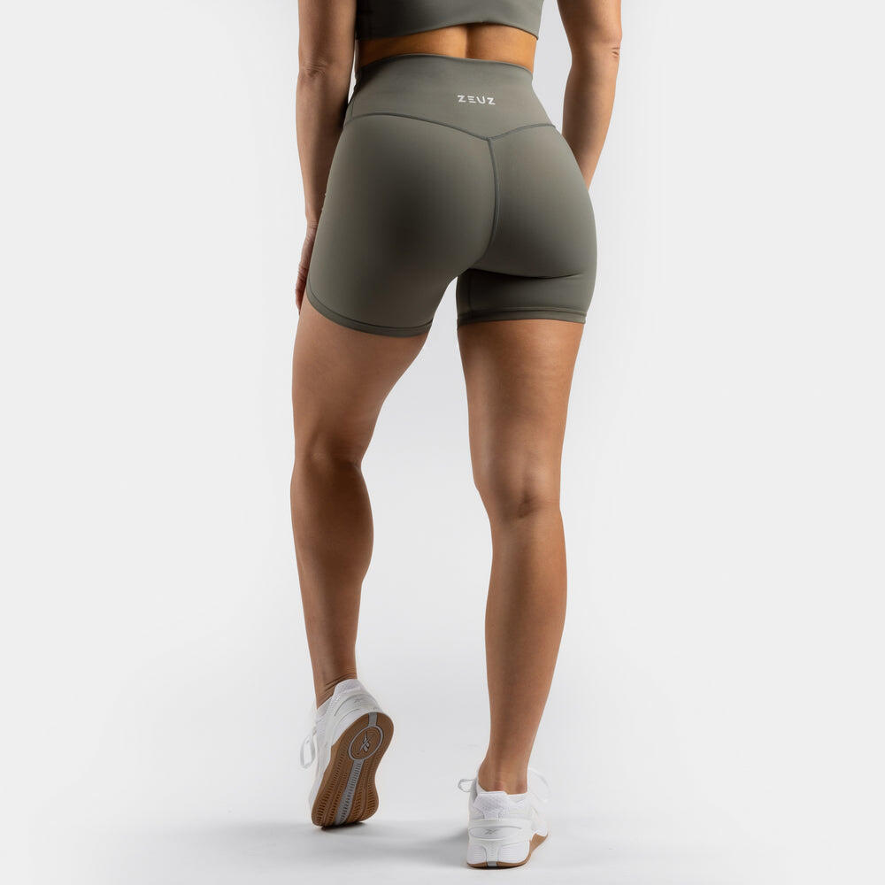 Leggings de sport courts ZEUZ pour femme, verts, taille XS 2/7