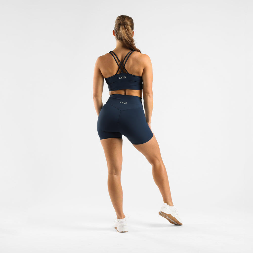 Leggings de sport courts ZEUZ pour femme, bleu marine, taille XXL 5/7