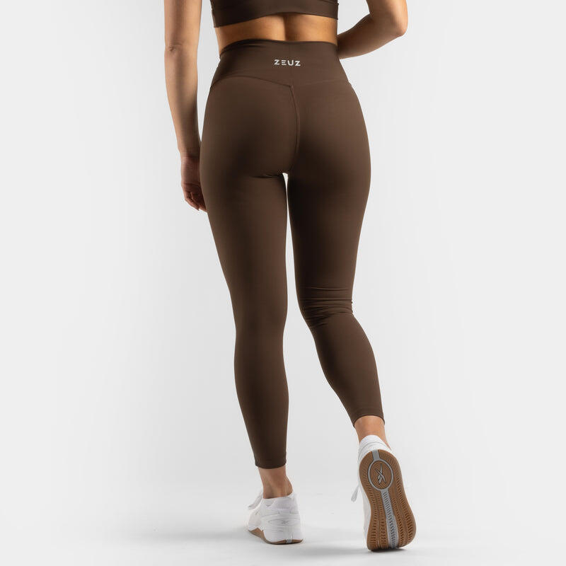 Leggings de sport pour femme ZEUZ, marron, taille S 2/7