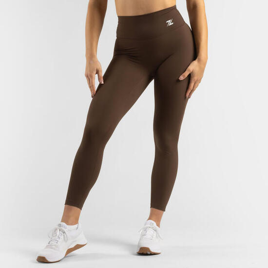 ZEUZ Legging Sport Femme Taille Haute - Marron L