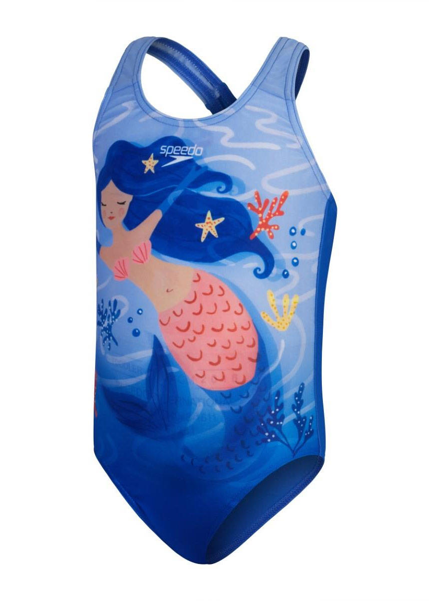 Maillot de bain Speedo imprimé numérique pour fille - Bleu - Taille 9-12 mois 1/5