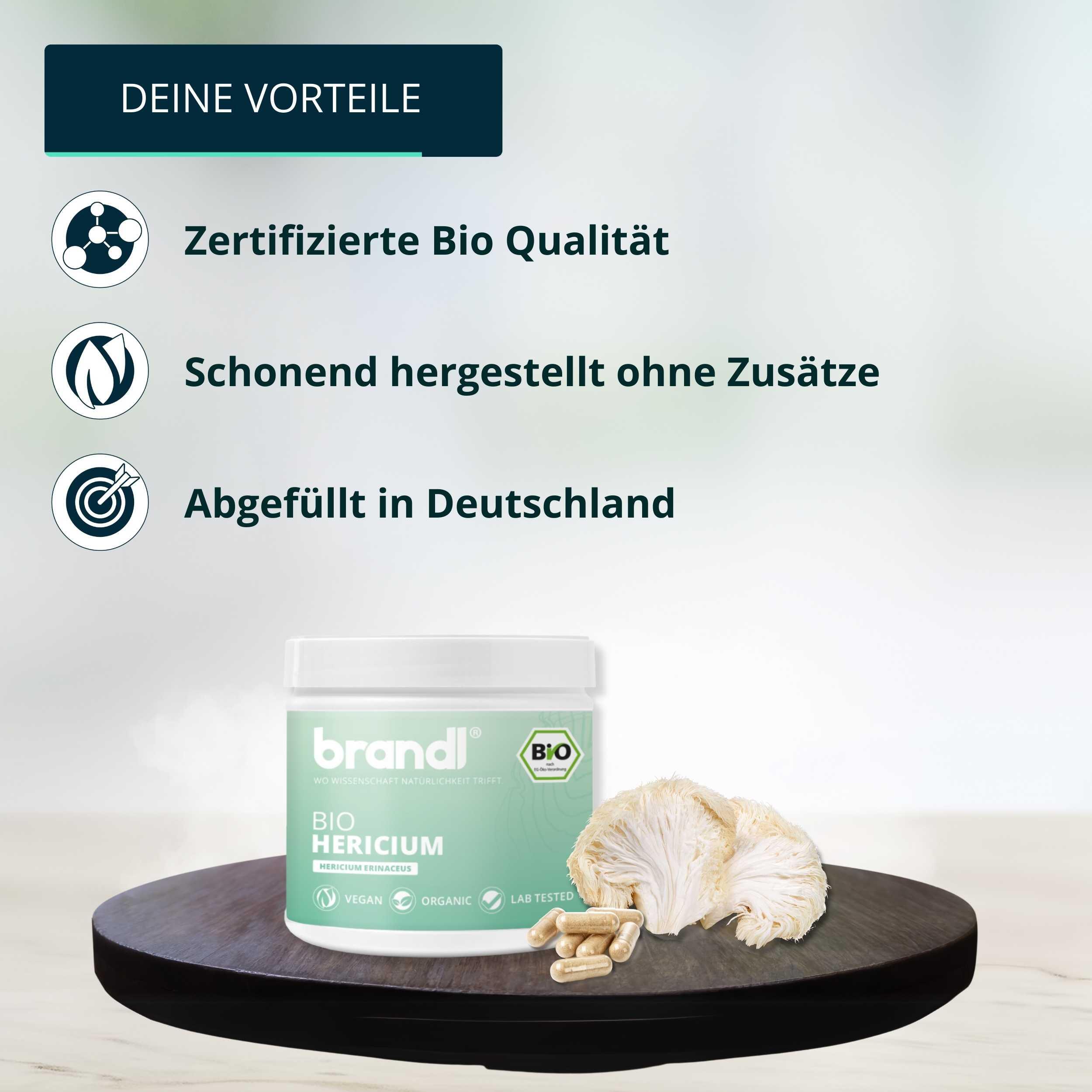 brandl® Bio Lions Mane (Hericium Erinaceus) Vitalpilz 3/6