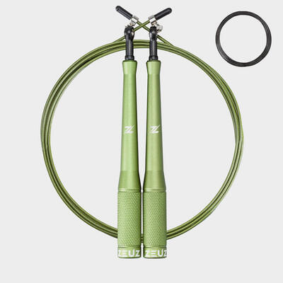 Zeuz springtouw voor crossfit & fitness – verstelbaar speed rope – sr-2 - groen