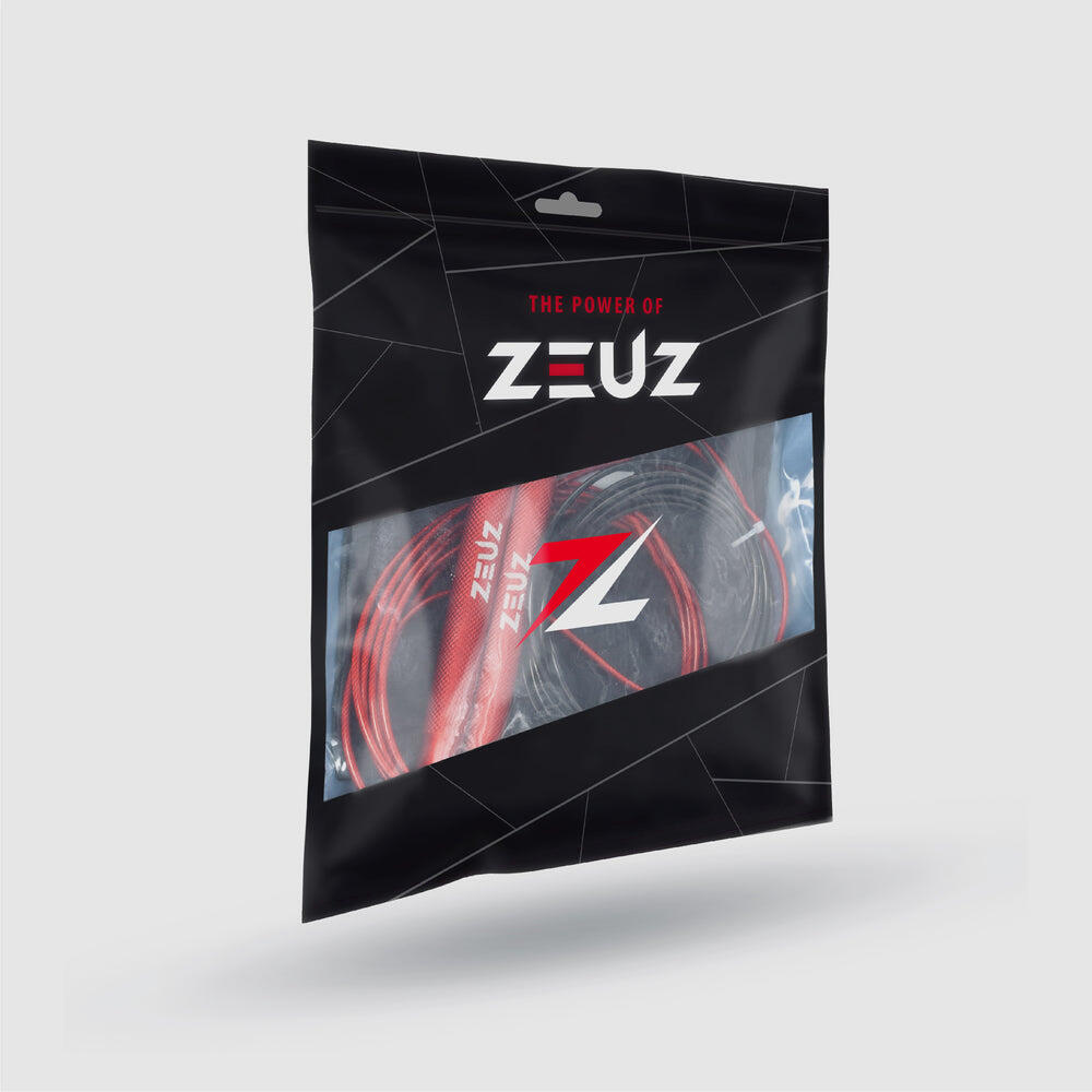 Corda per saltare ZEUZ per Functional Fitness e Fitness – Regolabile – Rossa 4/4