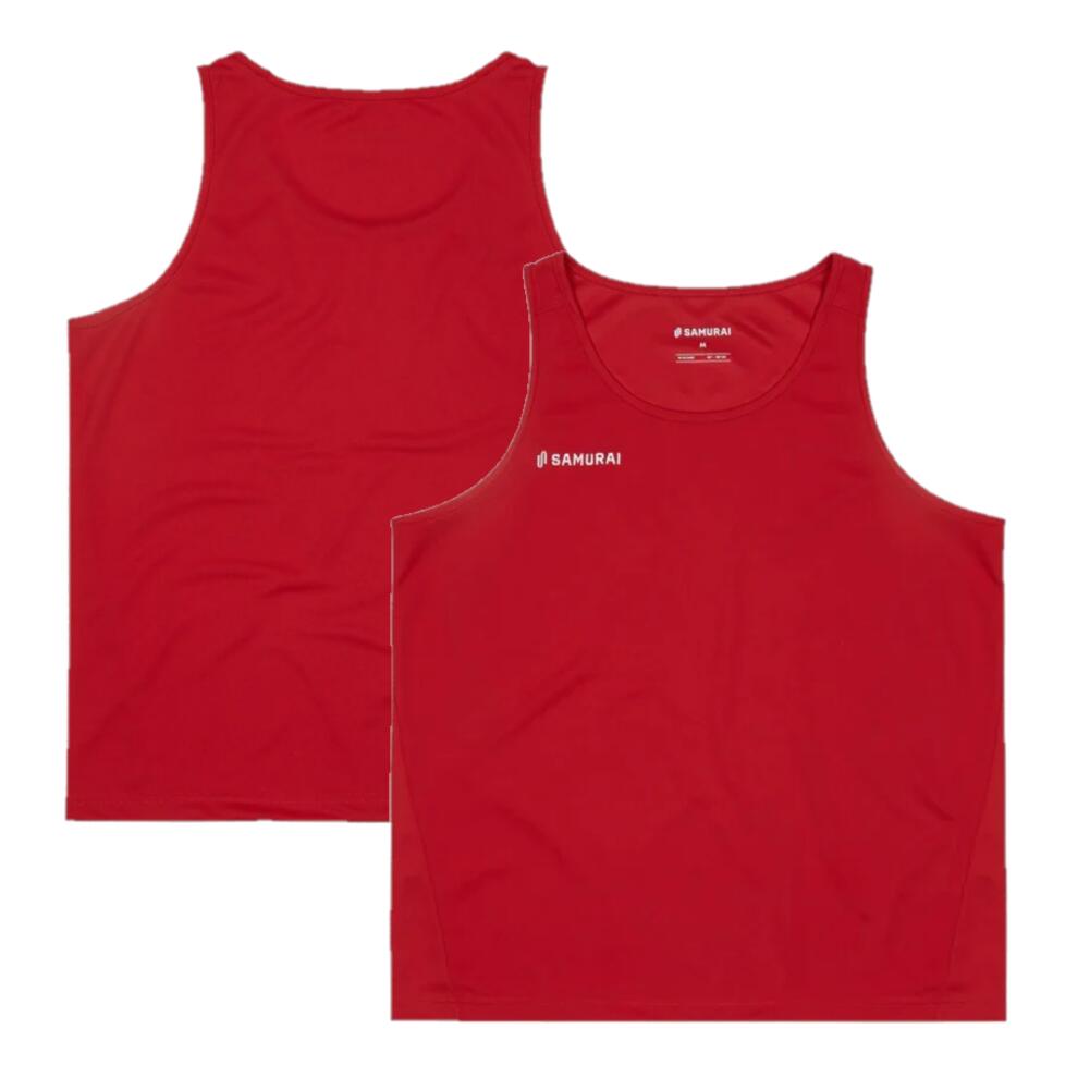 Samurai Men's Rugby Vest Classic Red Tank Top 1/3