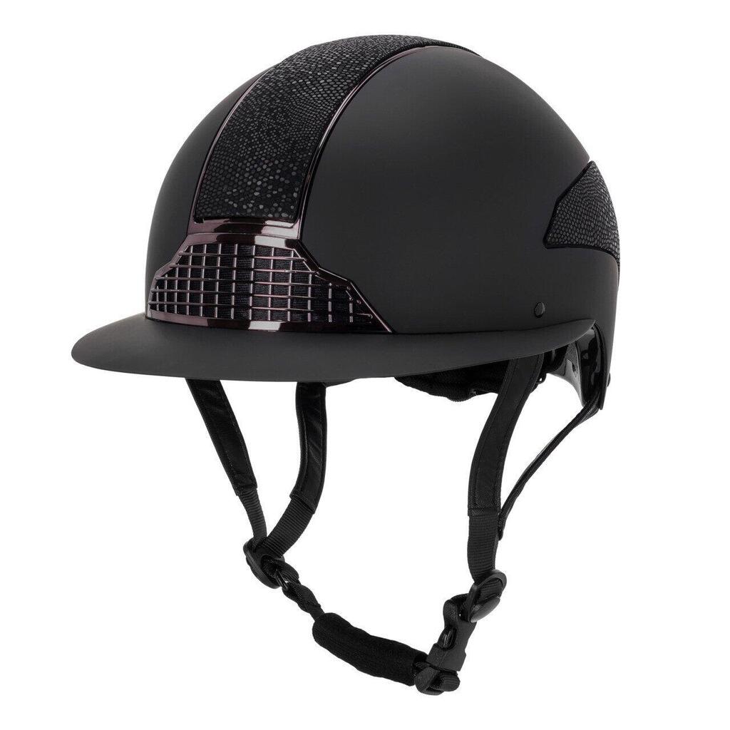 QHP Paardrijcap Detroit Polo Visor - Zwart