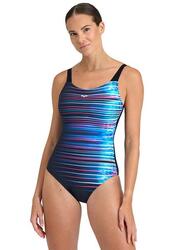 Maillot de bain dos nu Arena Bodylift Maria - Noir/Multicolore - Taille 32