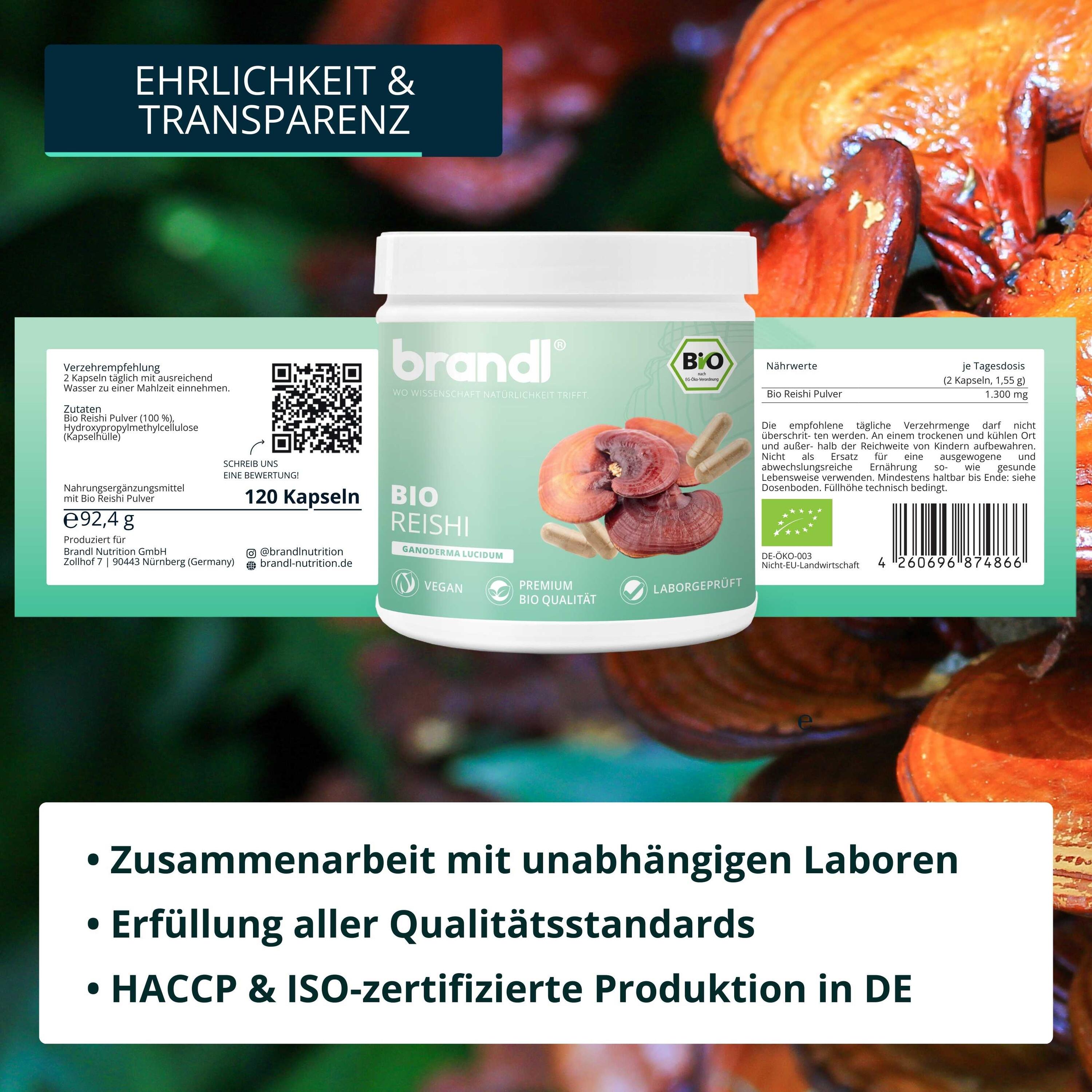 brandl® Bio Reishi Vitalpilz 5/6