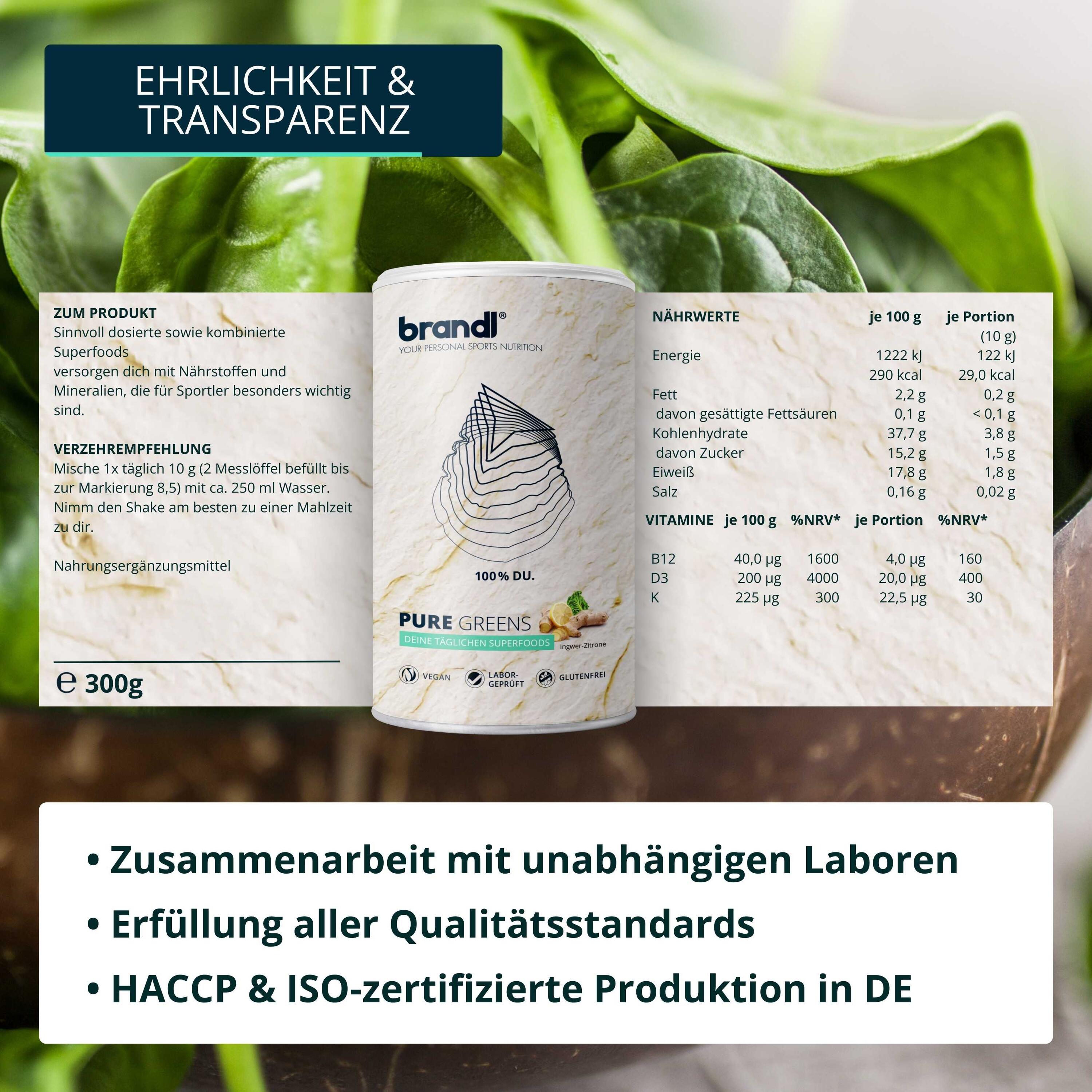 brandl® Superfood Greens Pulver mit Ashwagandha, Spirulina-Pulver uvm. 5/6
