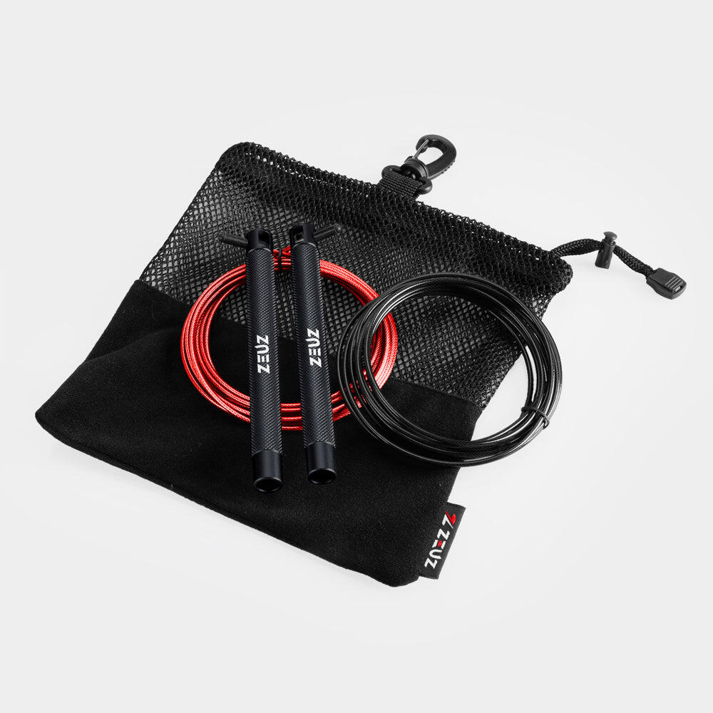 Corda per saltare ZEUZ per Functional Fitness e Fitness – Regolabile – Nera 2/4