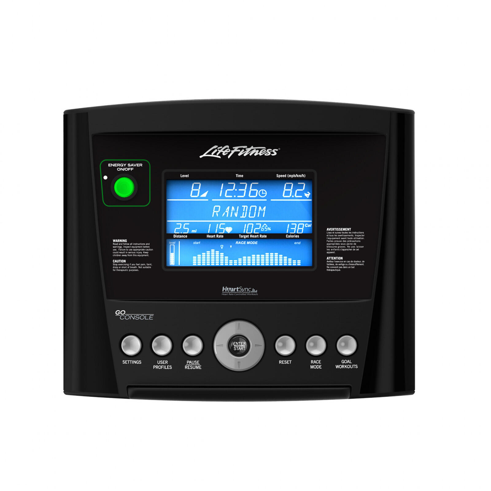 Console anglaise Life Fitness C1 Go Vélo d’appartement 3/4