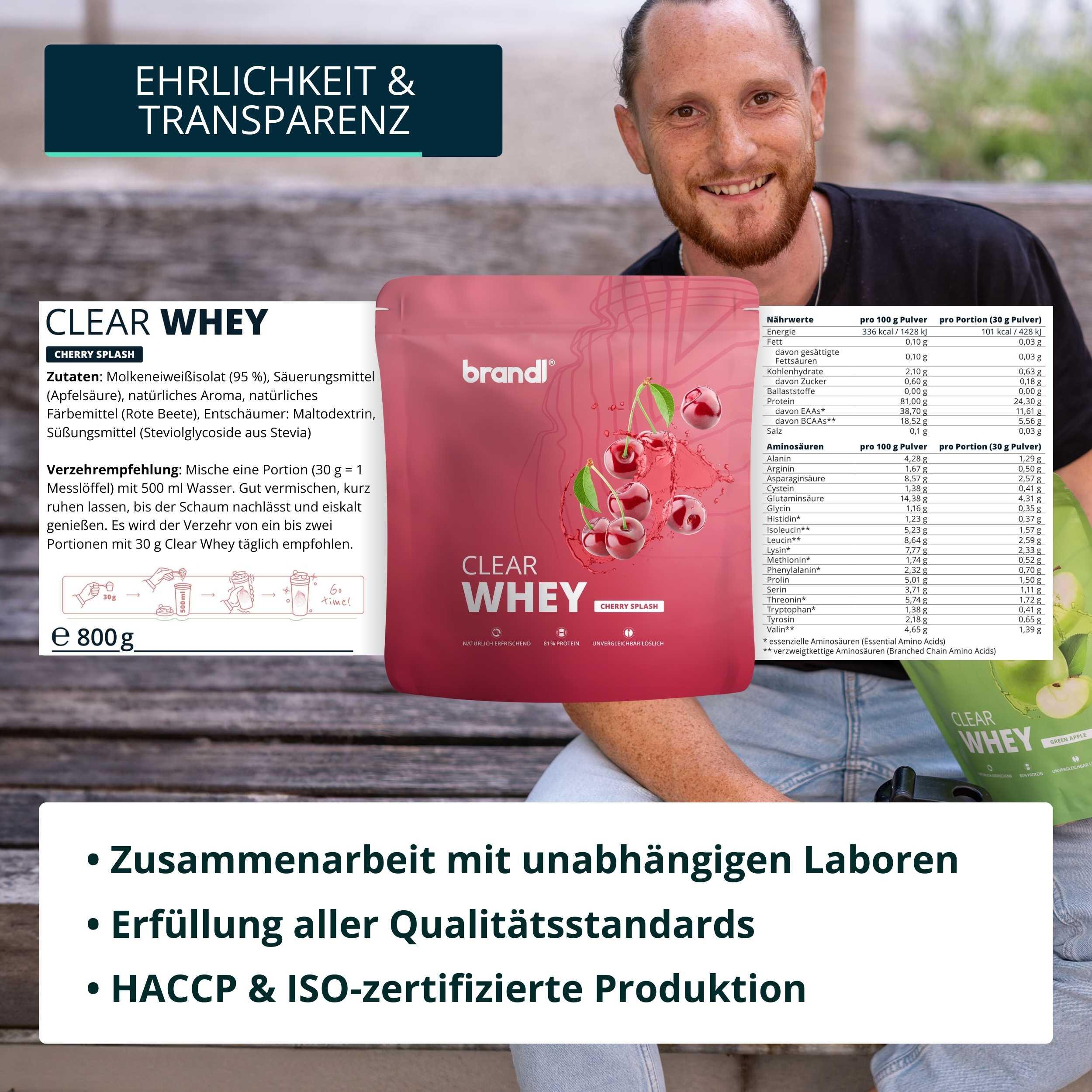 brandl® Clear Whey Isolate - Protein Drink mit leckerem Geschmack 5/6