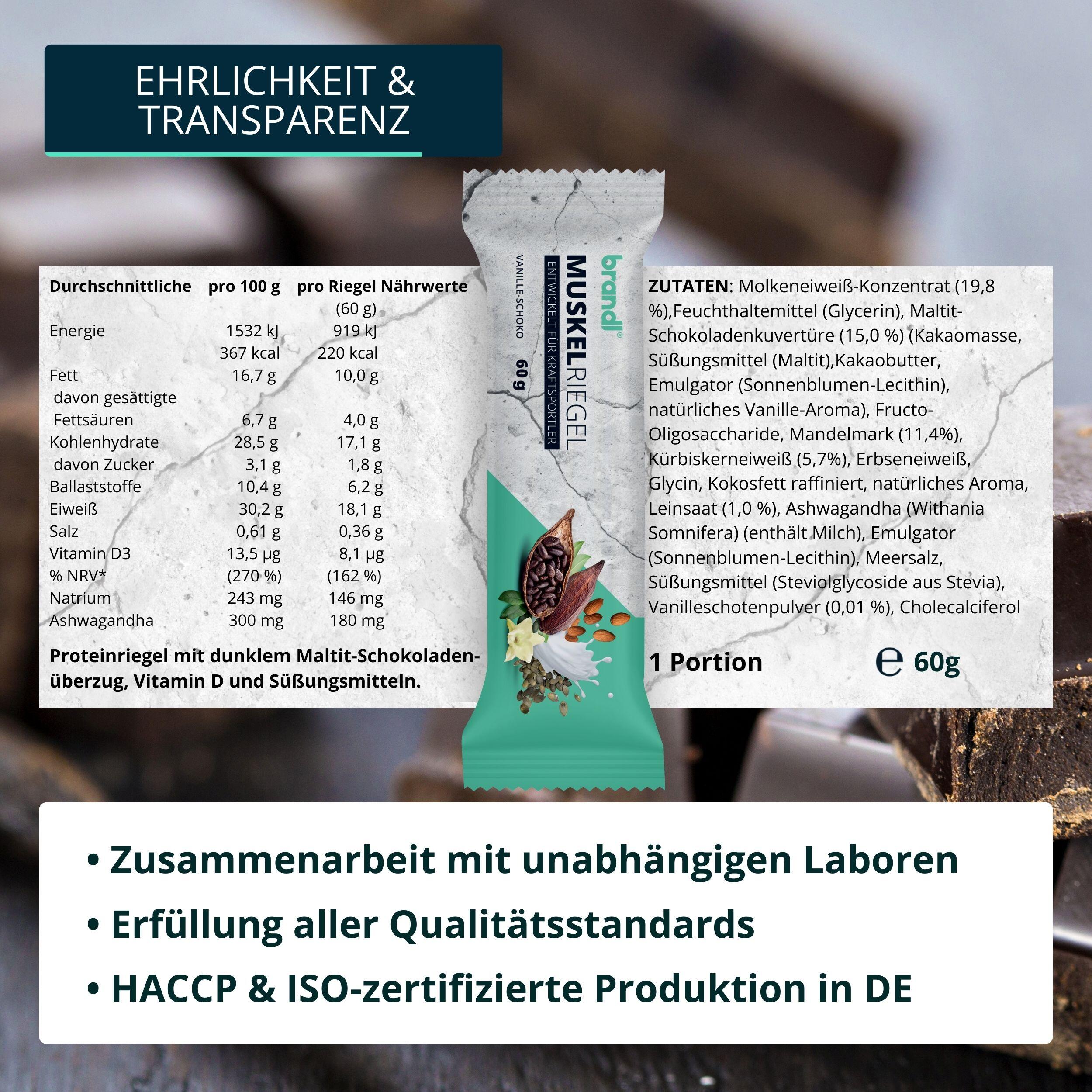 brandl® Eiweiß-Riegel mit 18g Eiweiß aus 3 Quellen 6/6