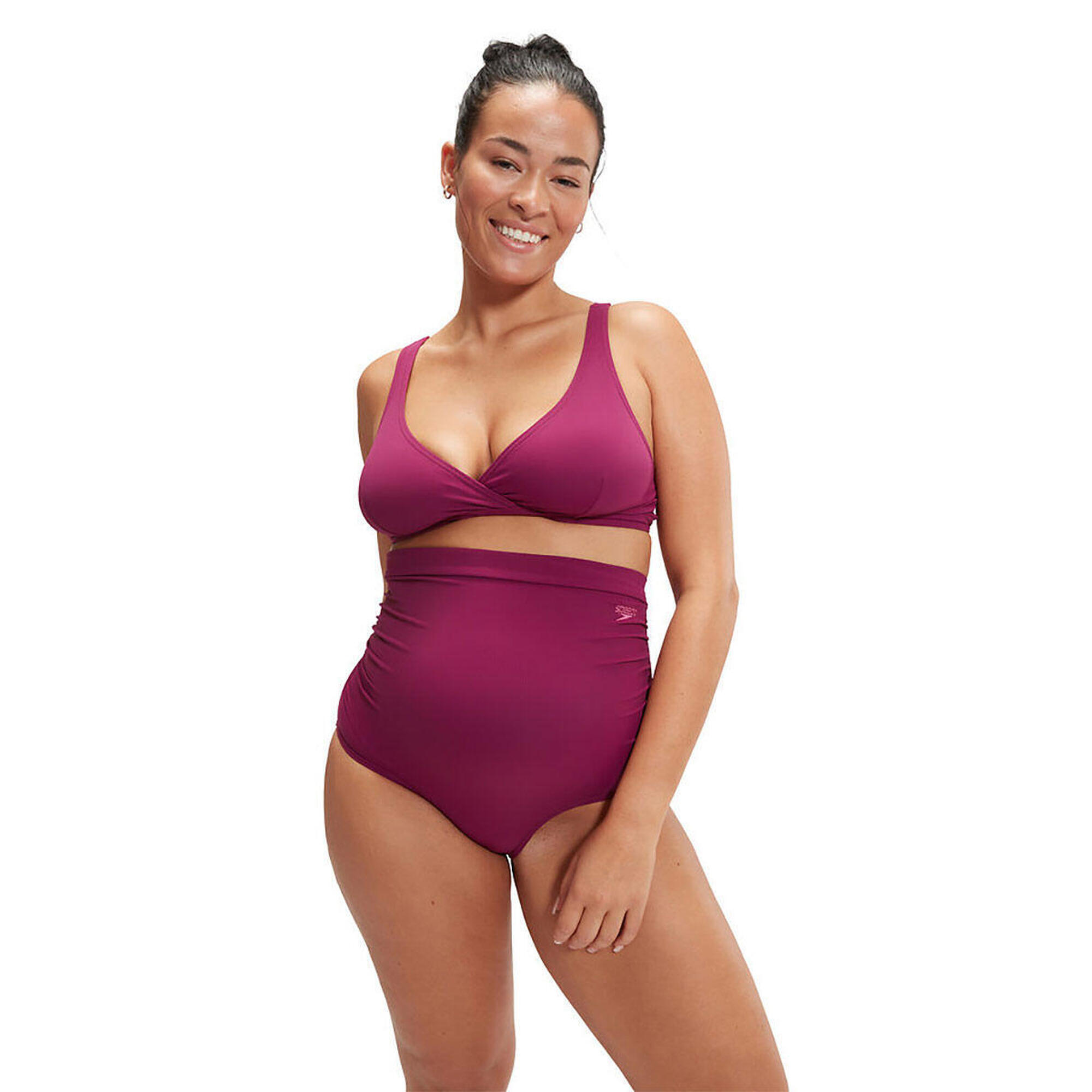 Bikini Ciążowe Speedo Z Wysokim Stanem - Jagodowe – Rozmiar XS