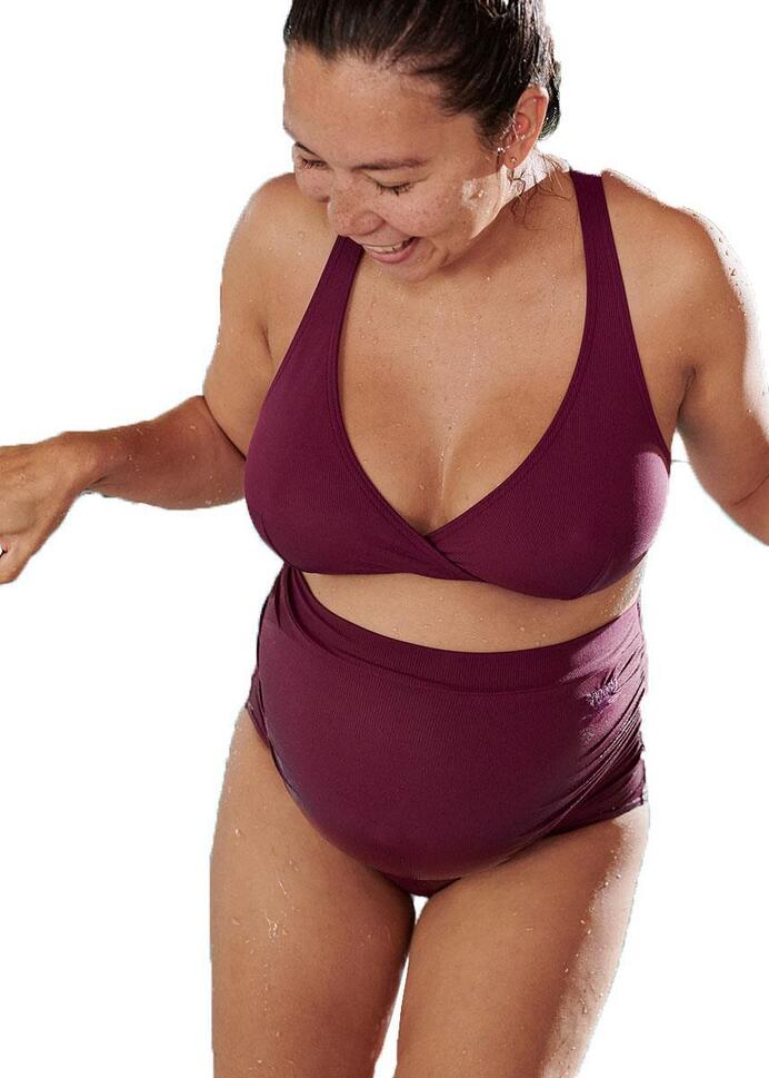 Bikini Ciążowe Speedo Z Wysokim Stanem - Jagodowe – Rozmiar XS