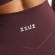 Leggings de sport courts ZEUZ pour femme, rouge bordeaux, taille XL 7/7