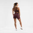 Leggings de sport courts ZEUZ pour femme, rouge bordeaux, taille XL 5/7