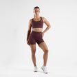 Leggings de sport courts ZEUZ pour femme, rouge bordeaux, taille XL 4/7