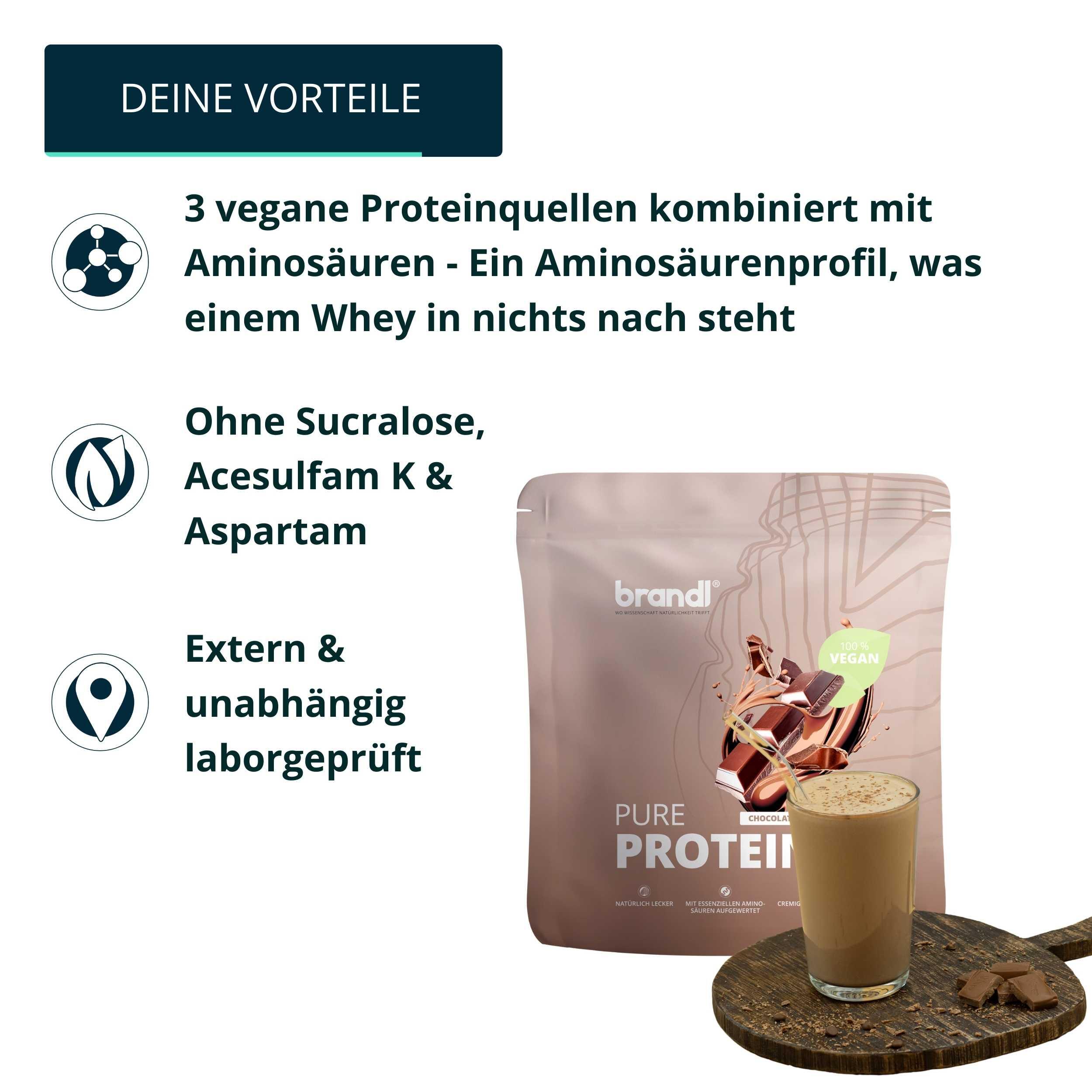 brandl® Pure Protein 2.0 Veganes Proteinpulver | Eiweißpulver Vegan 3/6