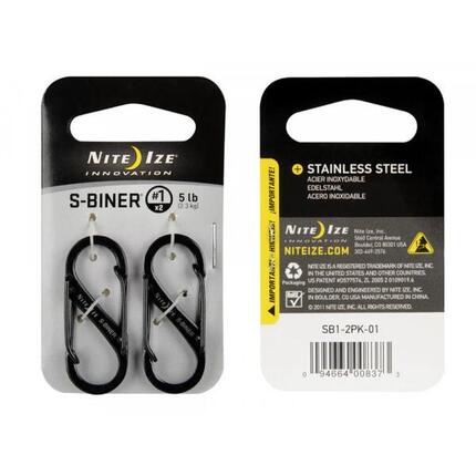 Mousquetons S-Biner Nite Ize – Lot de 2 – Noir